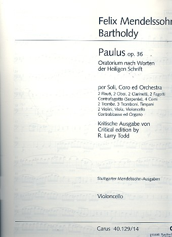 Paulus op.36 für Soli, Chor und Orchester