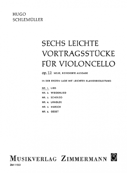 6 leichte Vortragsstücke op.12,1 für Violoncello und Klavier