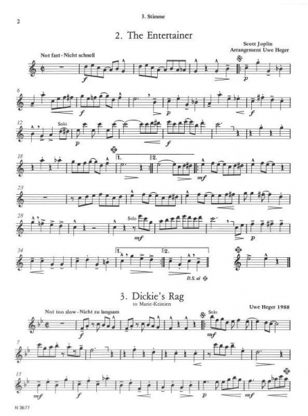 Spielstücke für Flöte Leichte Ragtime Trios