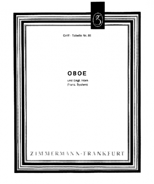 Grifftabelle für Oboe und Englischhorn (franz. System)