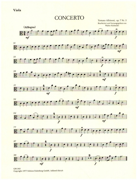 Concerto C-Dur op.7,5 für 2 Oboen und Streichorchester