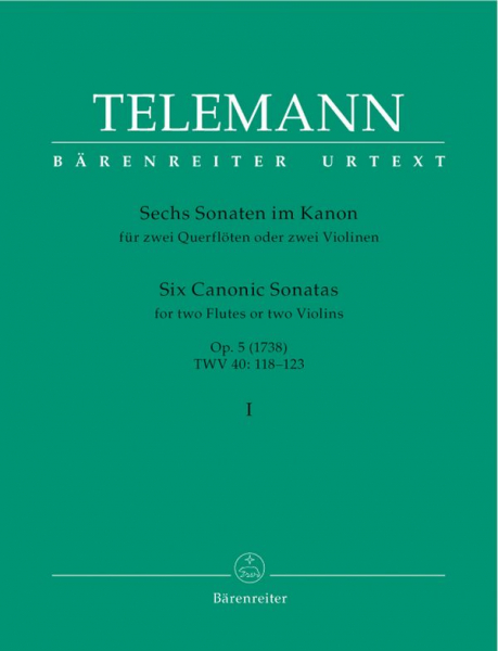 6 Sonaten im Kanon op.5 Band 1 (Nr.1-3) für 2 Flöten