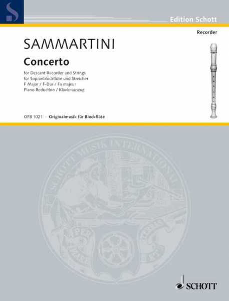 Concerto f major for soprano recorder and string orchestra