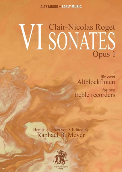 6 Sonates op.1 für 2 Altblockflöten