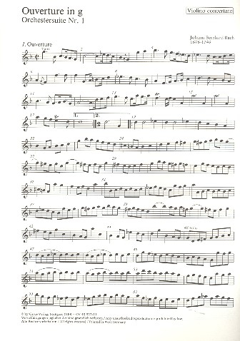 Ouverture g-Moll Orchestersuite Nr.1 für Violine, Streicher und Bc
