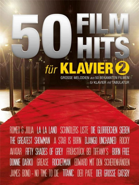 50 Filmhits Band 2 für Klavier mit Akkorden und Text