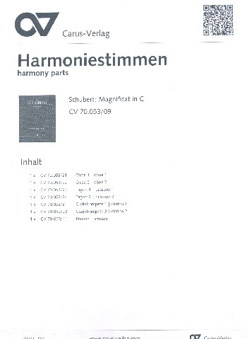 Magnificat C-Dur D486 für Soli, gem Chor und Orchester