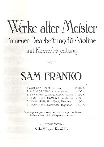 Menuett für Violine und Klavier