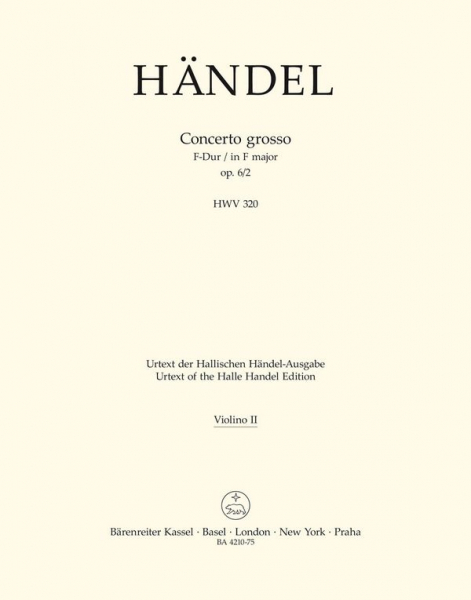 Concerto grosso F-Dur op.6,2 HWV320 für Orchester
