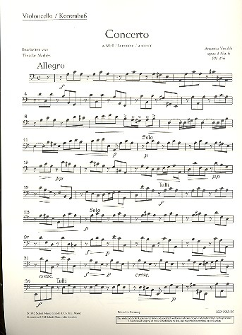 Concerto a-Moll op.3,6 RV356 für Violine und Orchester