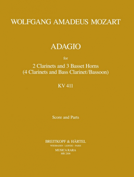 Adagio KV484a (KV411) for 2 clarinets and 3 basset horns