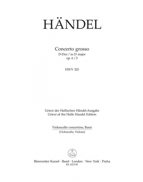 Concerto grosso D-Dur op.6,5 HWV323 für Orchester