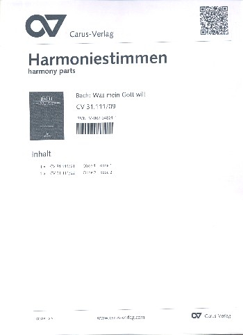 Was mein Gott will das gscheh allzeit Kantate Nr.111 BWV111