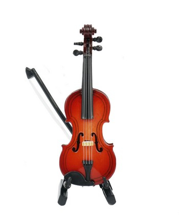 Violine 10cm mit Bogen, Standfuß und Geschenkbox