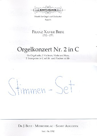Konzert C-Dur Nr.2 für Orgel, Streicher, Trompeten in C und Pauken ad lib