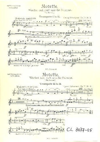 Wachet auf ruft uns die Stimme op.71,4 für gem Chor, Blechbläser, Pauken und Orgel
