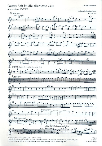Gottes Zeit ist die allerbeste Zeit Kantate Nr.106 BWV106