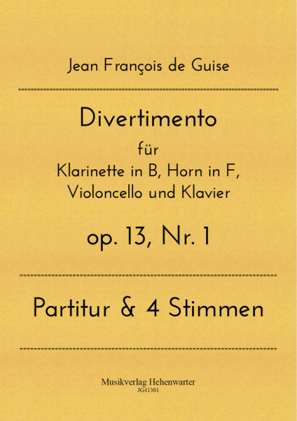 Divertimento op.13 Nr.1 für Klarinette in B, Horn in F, Violoncello und Klavier