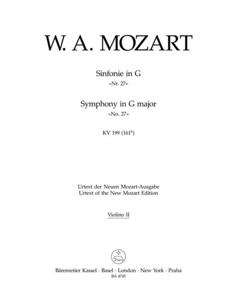 Sinfonie G-Dur KV199 für Orchester
