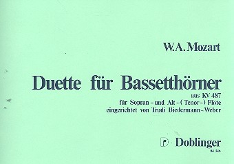 Duette für 2 Bassetthörner für 2 Blockflöten (SA)