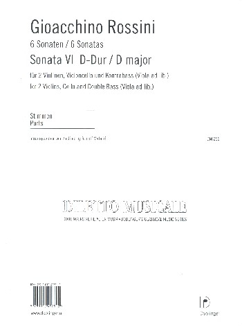 Sonate D-Dur Nr.6 für Streichorchester