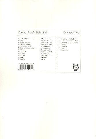 Bahn frei op.45 für Orchester