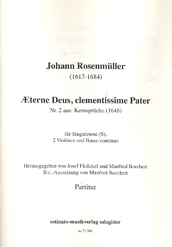 Aeterne Deus clementissime Pater für Sopran, 2 Violinen und Bc
