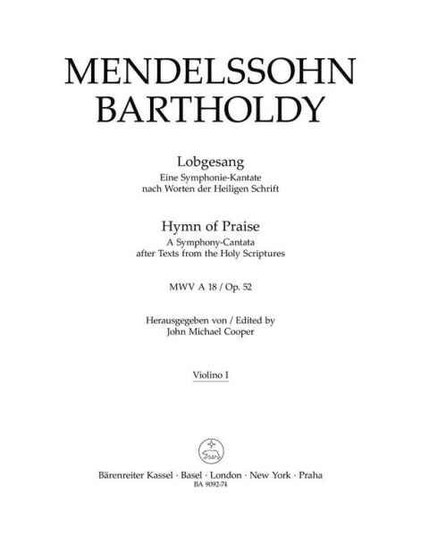Lobgesang op.52 MWV A18 für Soli, Chor und Orchester