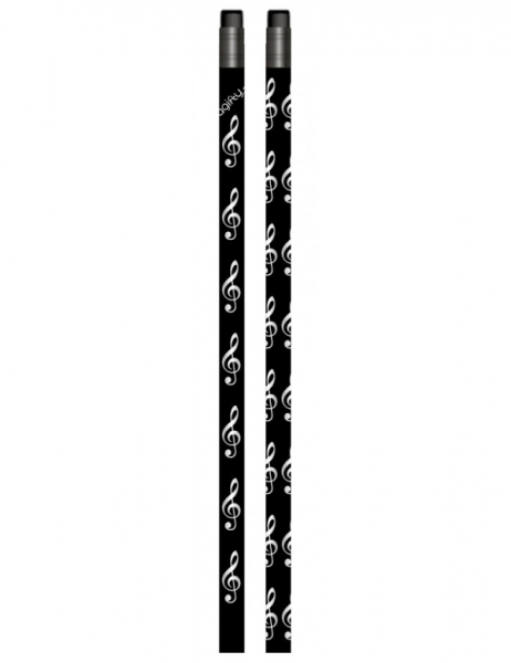 Bleistift mit Radiergummi Violinschlüssel schwarz/silber