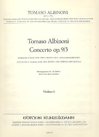 Concerto op.9,3 für 2 Oboen und Streicher