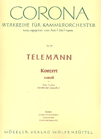 Konzert e-Moll für Flöte, Violine, Streicher und Bc
