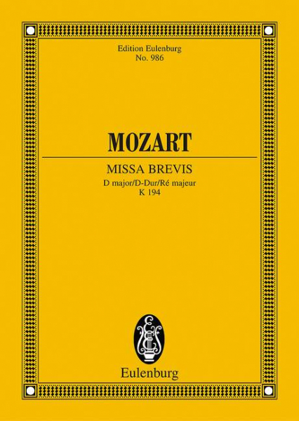 Missa brevis d major KV194 for mixed choir, strings, organ