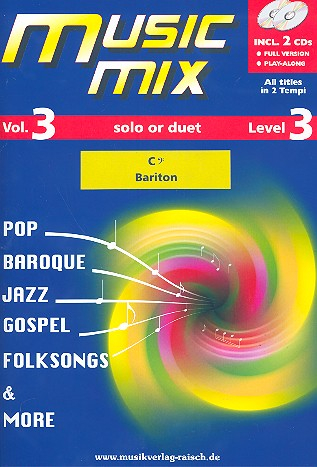 Music Mix vol.3 (+2 CD&#039;s) für Bariton Bassschlüssel