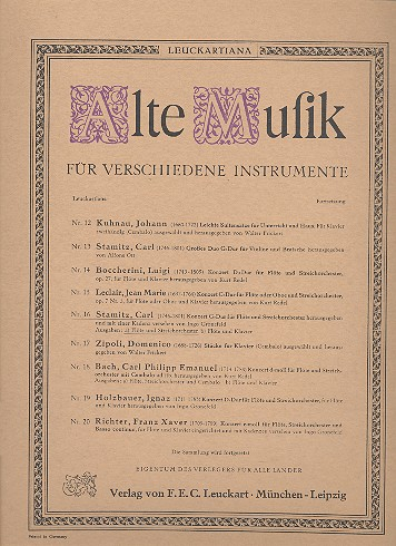 Konzert G-Dur für Flöte und Streichorchester