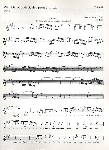 Wer Dank opfert der preiset mich Kantate Nr.17 BWV17