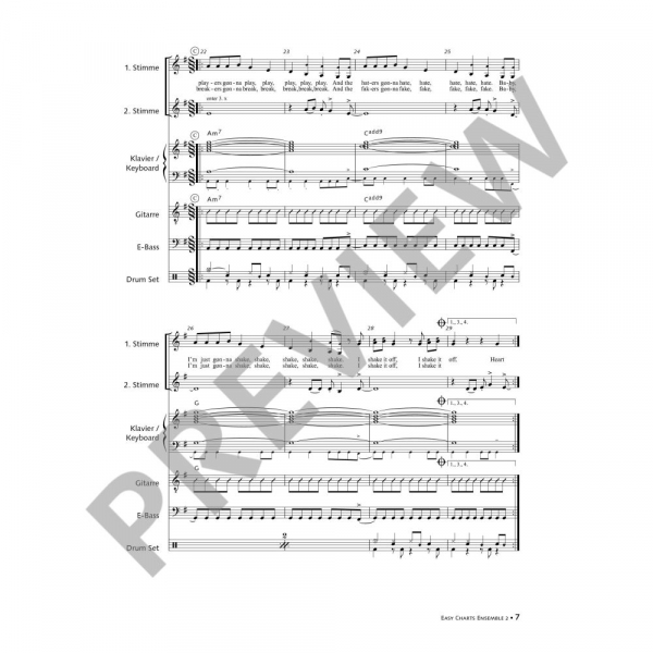 Partitur und Stimmen Easy Charts Ensemble 2