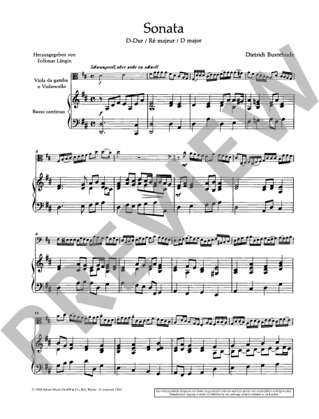 Sonate für Cello Sonate D-Dur - Antiquariat