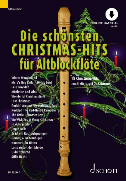 Die schönsten Christmas-Hits (+Online Audio) für 1-2 Altblockflöten
