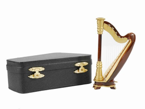 Harfe Holz mit Geschenkbox 12 cm