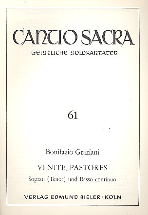 Venite pastores für Sopran (Tenor) und Bc