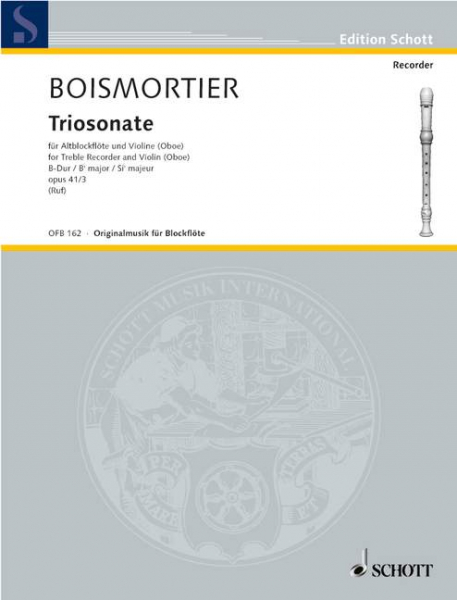 Triosonate B-Dur op.41,3 für Altblockflöte, Violine und Bc.