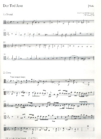 Der Tod Jesu für Soli, gem Chor und Orchester