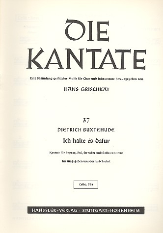 Ich halte es dafür dass dieser Zeit Leiden für Sopran, Bass, Streicher und Bc
