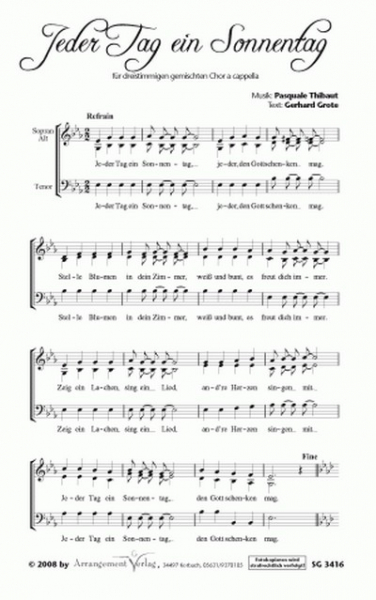 Jeder Tag ein Sonnentag für gem Chor (SAT(M)) a cappella