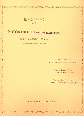 Concerto ré majeur no.2 op.3 pour violoncelle et piano