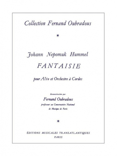 Fantaisie pour alto et orchestre à cordes pour alto et piano