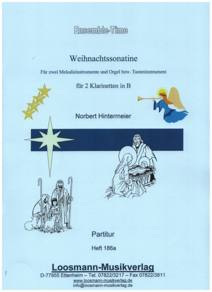 Weihnachtssonatine für 2 Klarinetten und Orgel (Tasteninstrument)