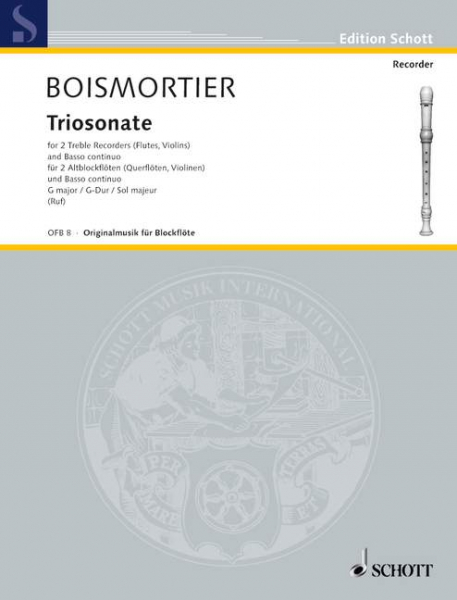 Triosonate G-Dur für 2 Alt-Blockflöten (Flöten, Violinen) und Cembalo (Klavier), Violon
