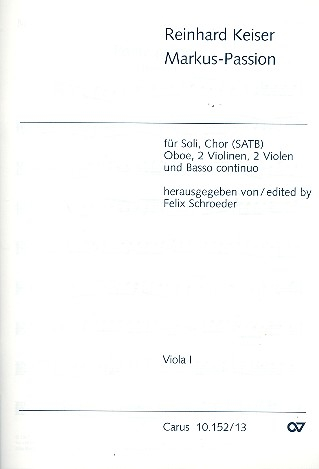 Markuspassion für Soli (SATB), Chor und Orchester