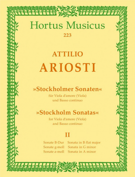 Stockholmer Sonaten Band 2 für Viola d&#039;amore (Viola) und Bc